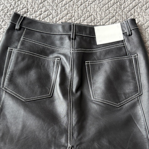 Proenza Schouler White Label Elegant Black faux Leather Skirt Sz S NWOT - Picture 5 of 6